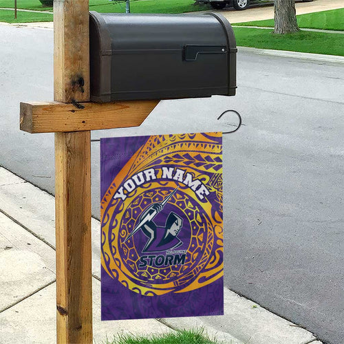 Personalized Melbourne Storm Garden Flag Polynesian Tribal Chest and Sleeve Tattoo