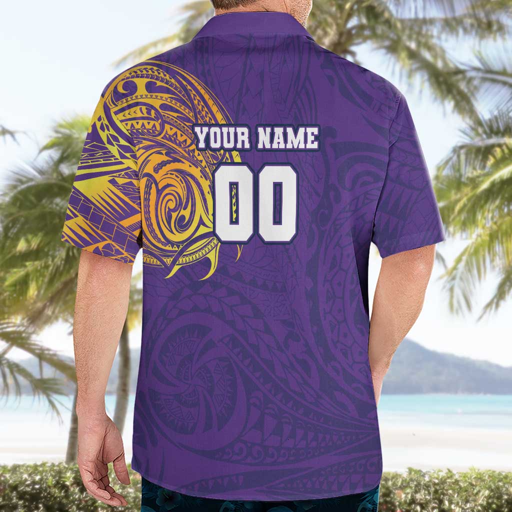 Personalized Melbourne Storm Hawaiian Shirt Polynesian Tribal Chest and Sleeve Tattoo