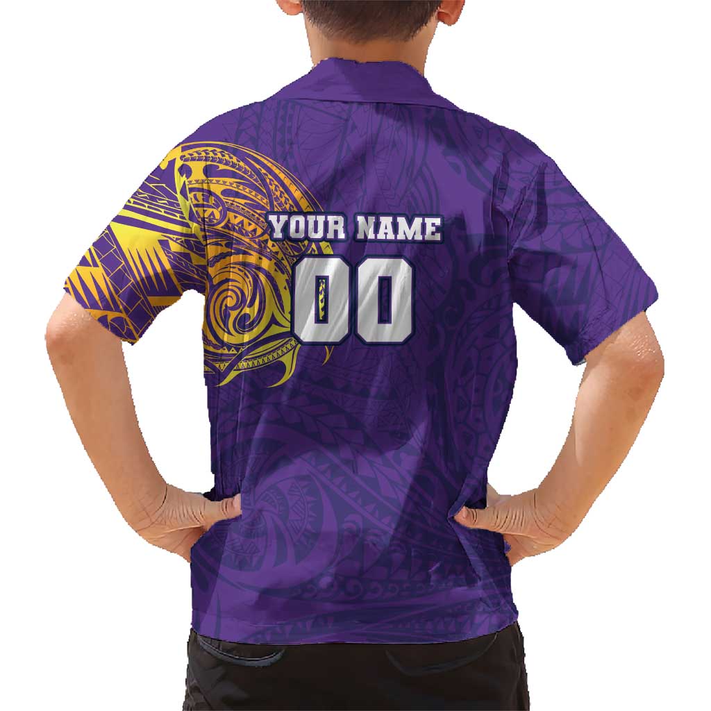 Personalized Melbourne Storm Hawaiian Shirt Polynesian Tribal Chest and Sleeve Tattoo
