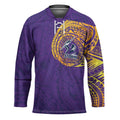 Personalized Melbourne Storm Hockey Jersey Polynesian Tribal Chest and Sleeve Tattoo