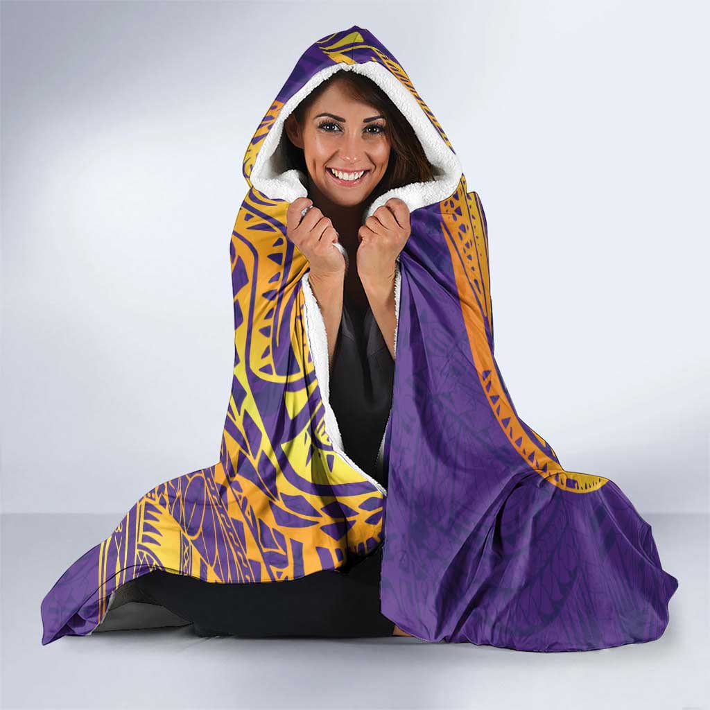 Personalized Melbourne Storm Hooded Blanket Polynesian Tribal Chest and Sleeve Tattoo
