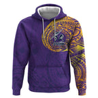 Personalized Melbourne Storm Hoodie Polynesian Tribal Chest and Sleeve Tattoo