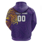Personalized Melbourne Storm Hoodie Polynesian Tribal Chest and Sleeve Tattoo
