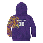 Personalized Melbourne Storm Kid Hoodie Polynesian Tribal Chest and Sleeve Tattoo
