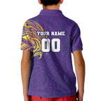 Personalized Melbourne Storm Kid Polo Shirt Polynesian Tribal Chest and Sleeve Tattoo
