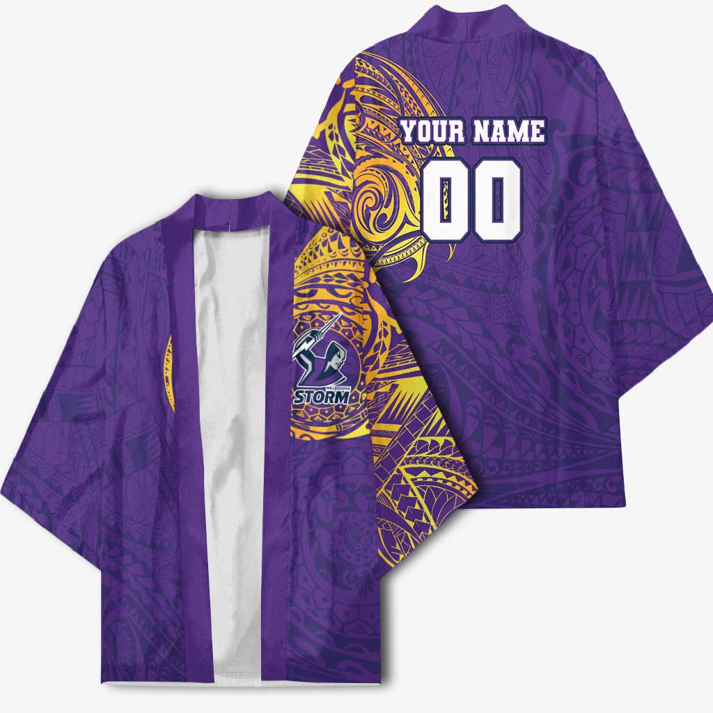 Personalized Melbourne Storm Kimono Polynesian Tribal Chest and Sleeve Tattoo