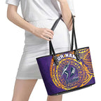 Personalized Melbourne Storm Leather Tote Bag Polynesian Tribal Chest and Sleeve Tattoo