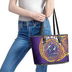 Personalized Melbourne Storm Leather Tote Bag Polynesian Tribal Chest and Sleeve Tattoo