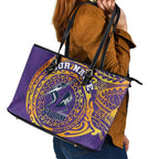 Personalized Melbourne Storm Leather Tote Bag Polynesian Tribal Chest and Sleeve Tattoo