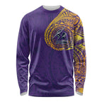 Personalized Melbourne Storm Long Sleeve Shirt Polynesian Tribal Chest and Sleeve Tattoo
