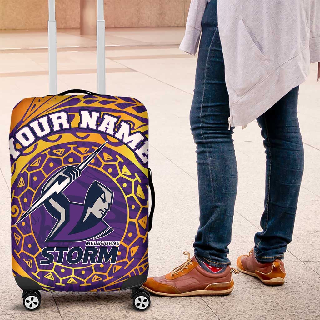 Personalized Melbourne Storm Luggage Cover Polynesian Tribal Chest and Sleeve Tattoo