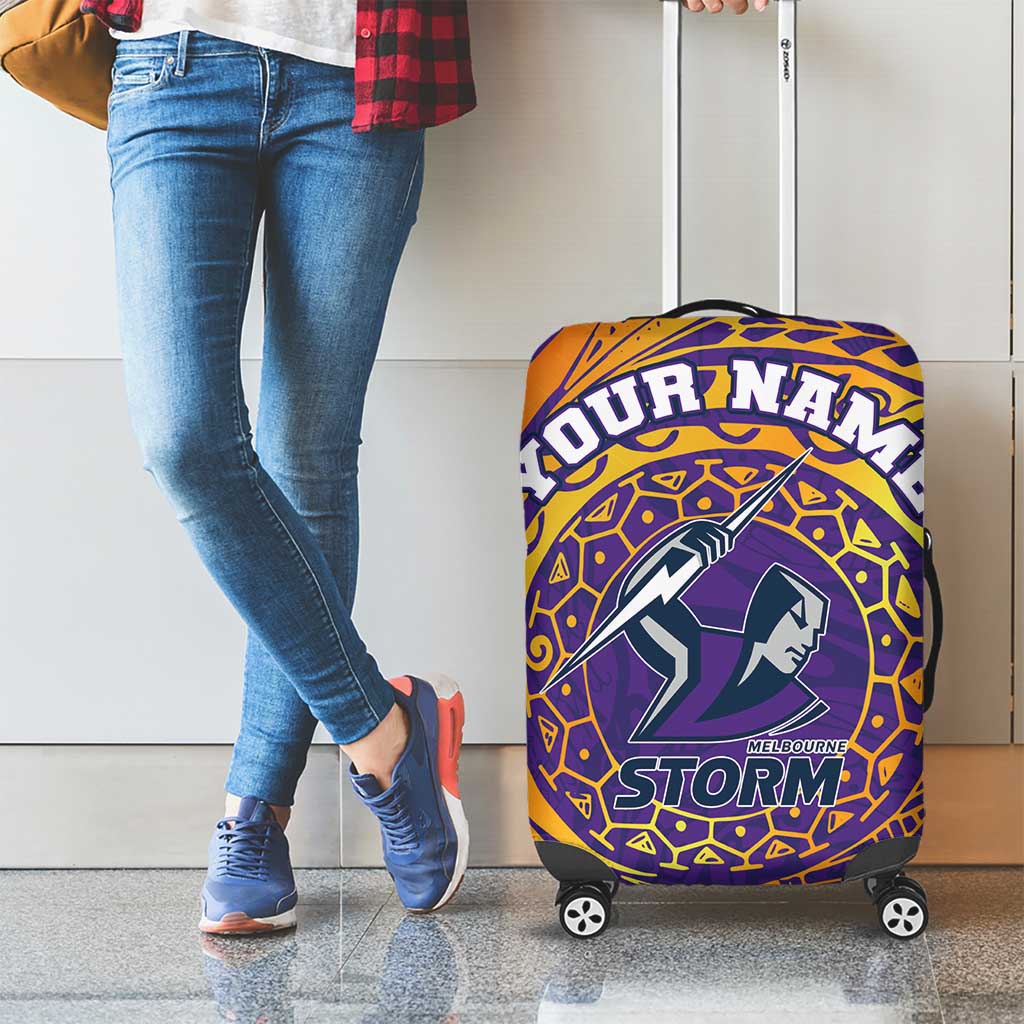 Personalized Melbourne Storm Luggage Cover Polynesian Tribal Chest and Sleeve Tattoo
