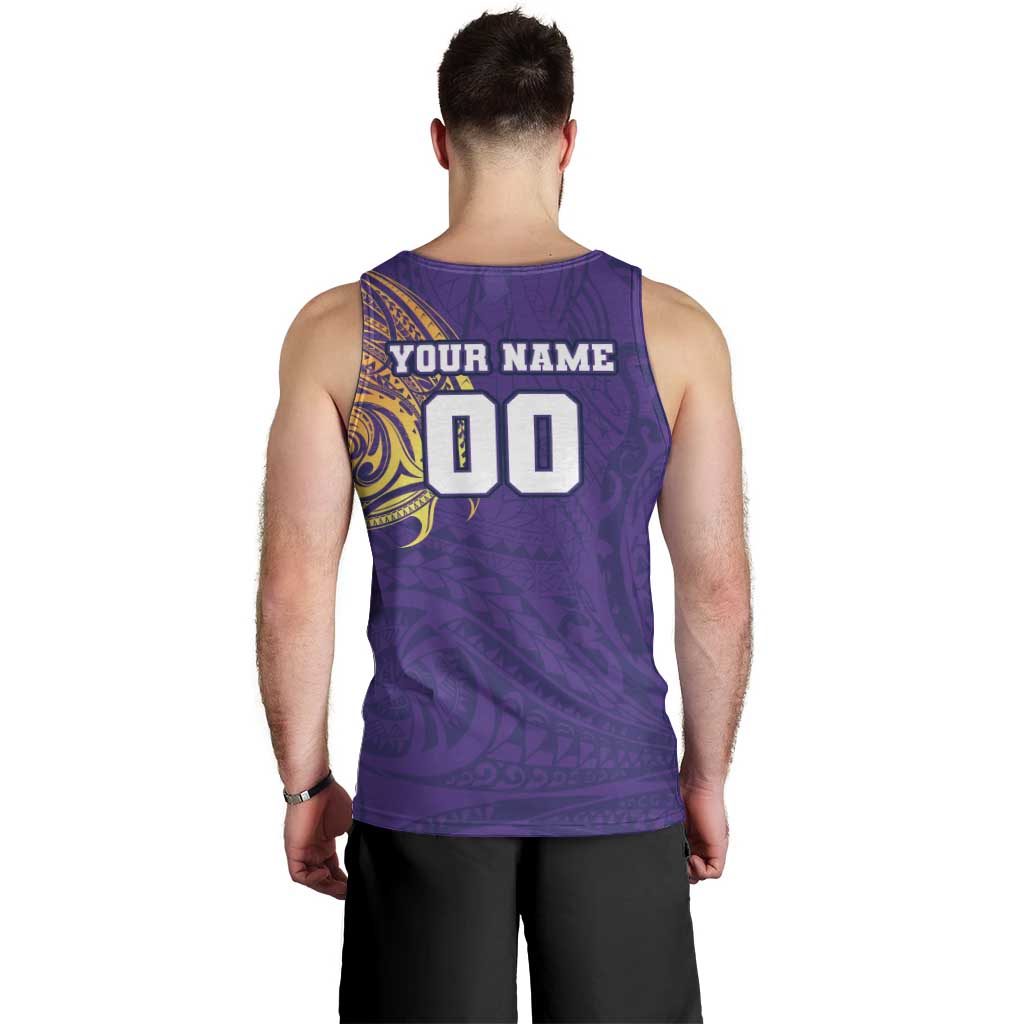 Personalized Melbourne Storm Men Tank Top Polynesian Tribal Chest and Sleeve Tattoo