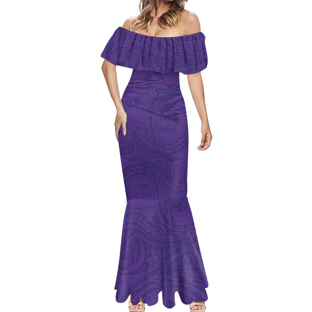 Personalized Melbourne Storm Mermaid Dress Polynesian Tribal Chest and Sleeve Tattoo