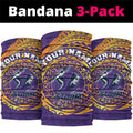 Personalized Melbourne Storm Neck Gaiter Polynesian Tribal Chest and Sleeve Tattoo