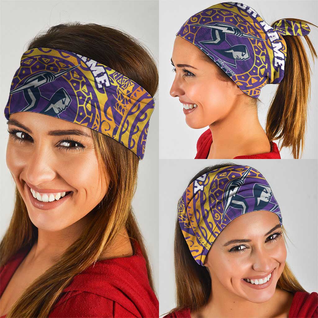 Personalized Melbourne Storm Neck Gaiter Polynesian Tribal Chest and Sleeve Tattoo