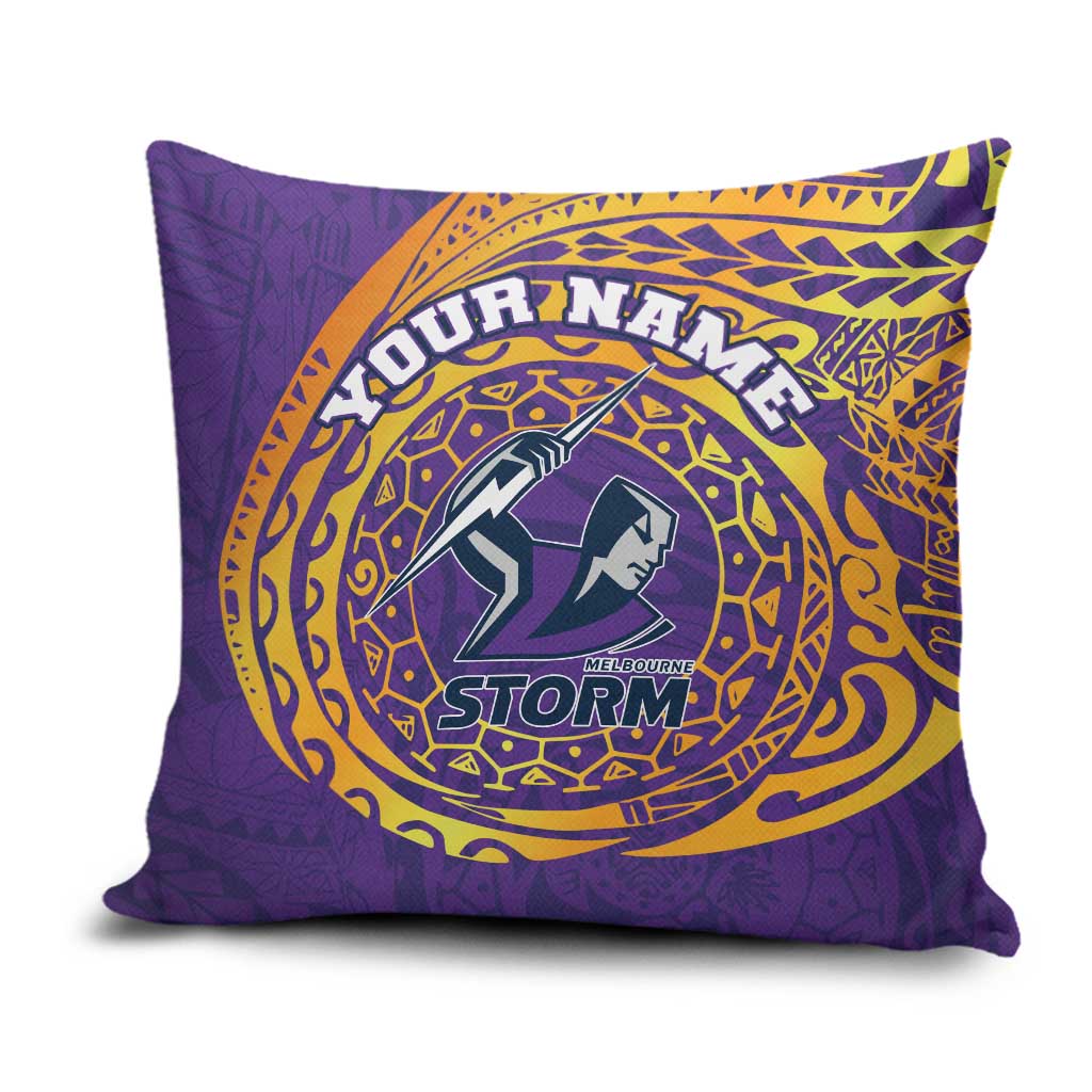 Personalized Melbourne Storm Pillow Cover Polynesian Tribal Chest and Sleeve Tattoo