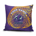 Personalized Melbourne Storm Pillow Cover Polynesian Tribal Chest and Sleeve Tattoo