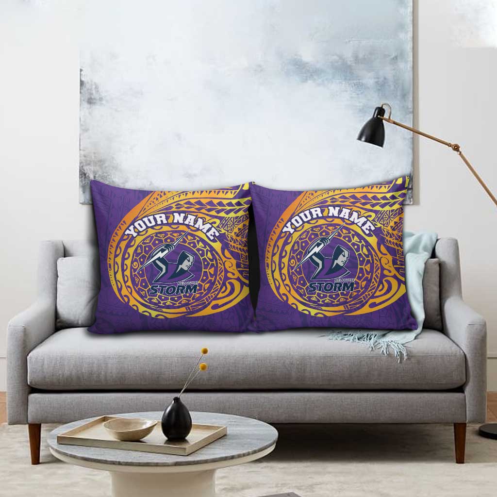 Personalized Melbourne Storm Pillow Cover Polynesian Tribal Chest and Sleeve Tattoo