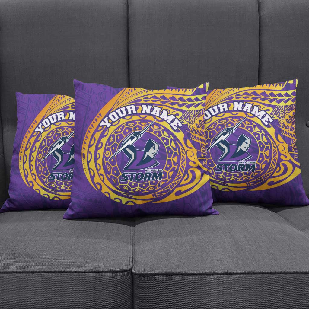 Personalized Melbourne Storm Pillow Cover Polynesian Tribal Chest and Sleeve Tattoo