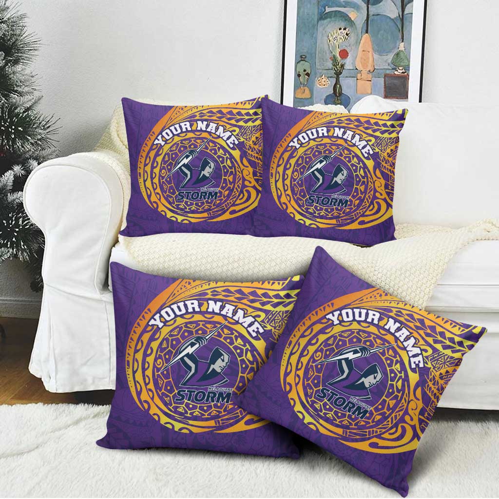 Personalized Melbourne Storm Pillow Cover Polynesian Tribal Chest and Sleeve Tattoo