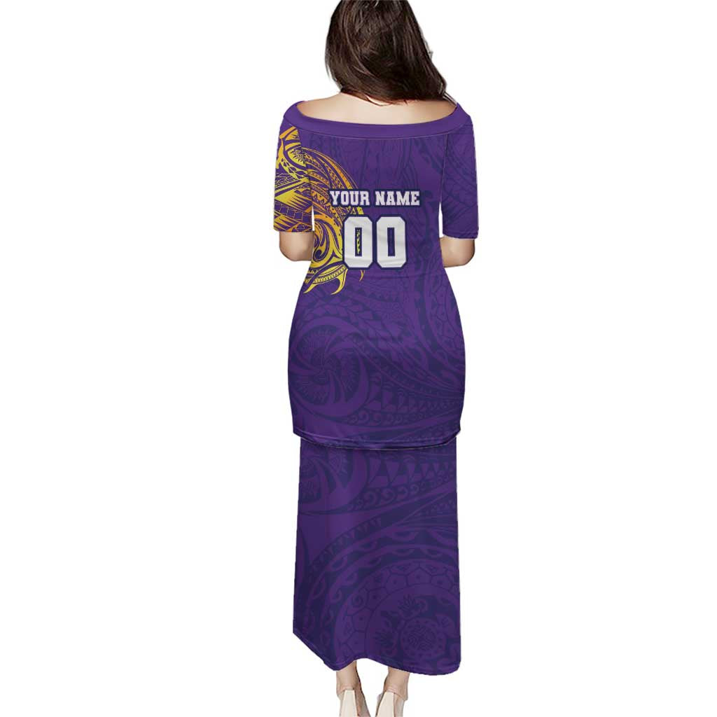 Personalized Melbourne Storm Puletasi Polynesian Tribal Chest and Sleeve Tattoo