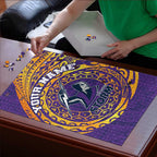 Personalized Melbourne Storm Puzzle Polynesian Tribal Chest and Sleeve Tattoo