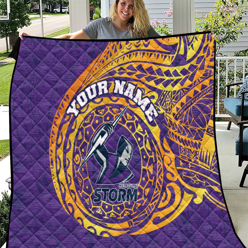 Personalized Melbourne Storm Quilt Polynesian Tribal Chest and Sleeve Tattoo