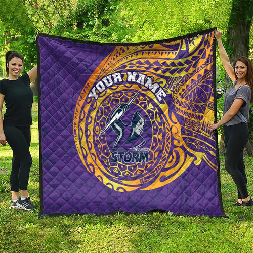 Personalized Melbourne Storm Quilt Polynesian Tribal Chest and Sleeve Tattoo