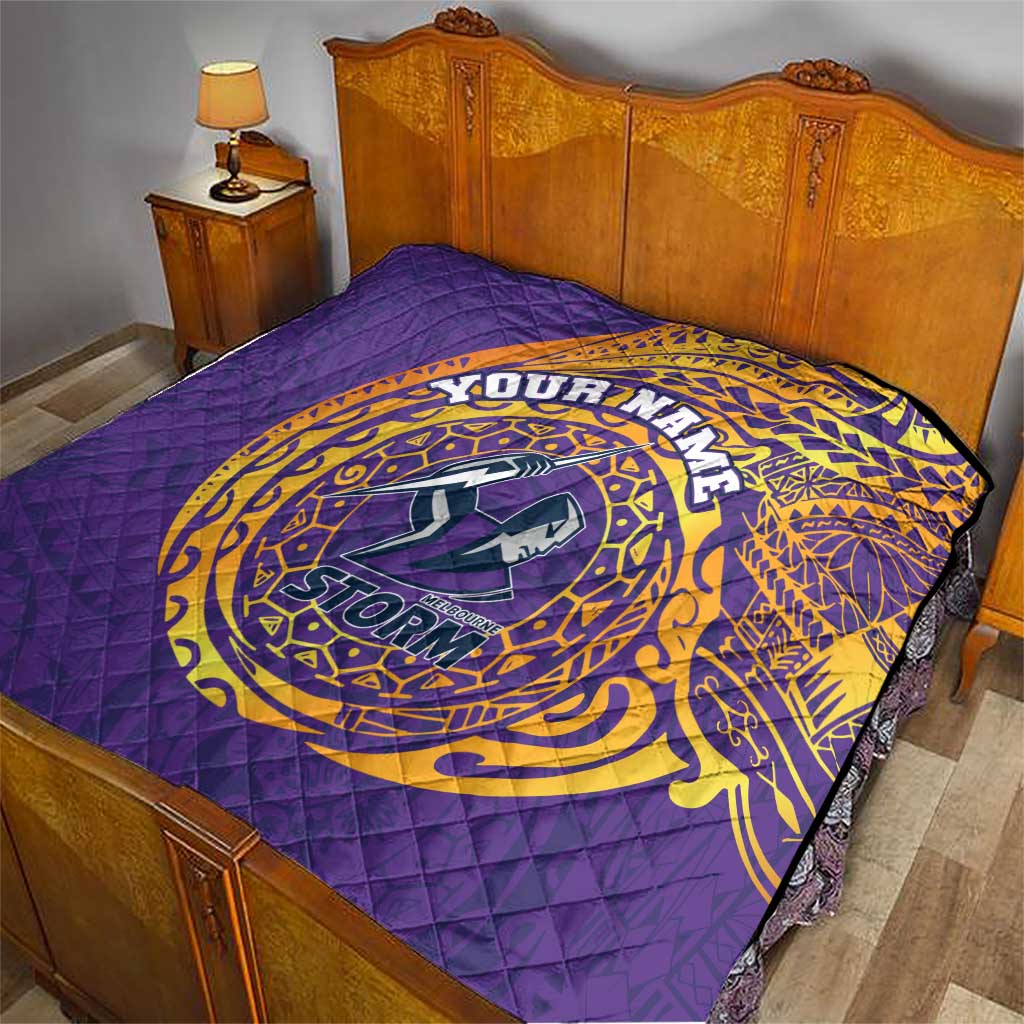 Personalized Melbourne Storm Quilt Polynesian Tribal Chest and Sleeve Tattoo