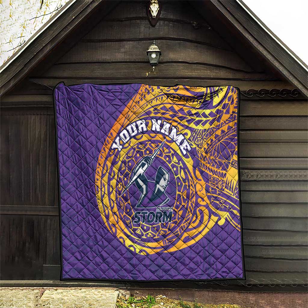 Personalized Melbourne Storm Quilt Polynesian Tribal Chest and Sleeve Tattoo