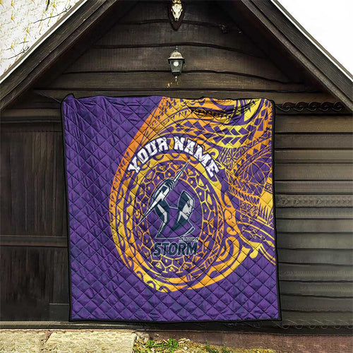 Personalized Melbourne Storm Quilt Polynesian Tribal Chest and Sleeve Tattoo