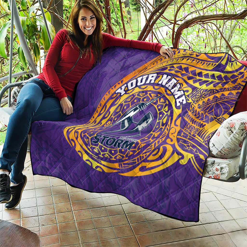 Personalized Melbourne Storm Quilt Polynesian Tribal Chest and Sleeve Tattoo