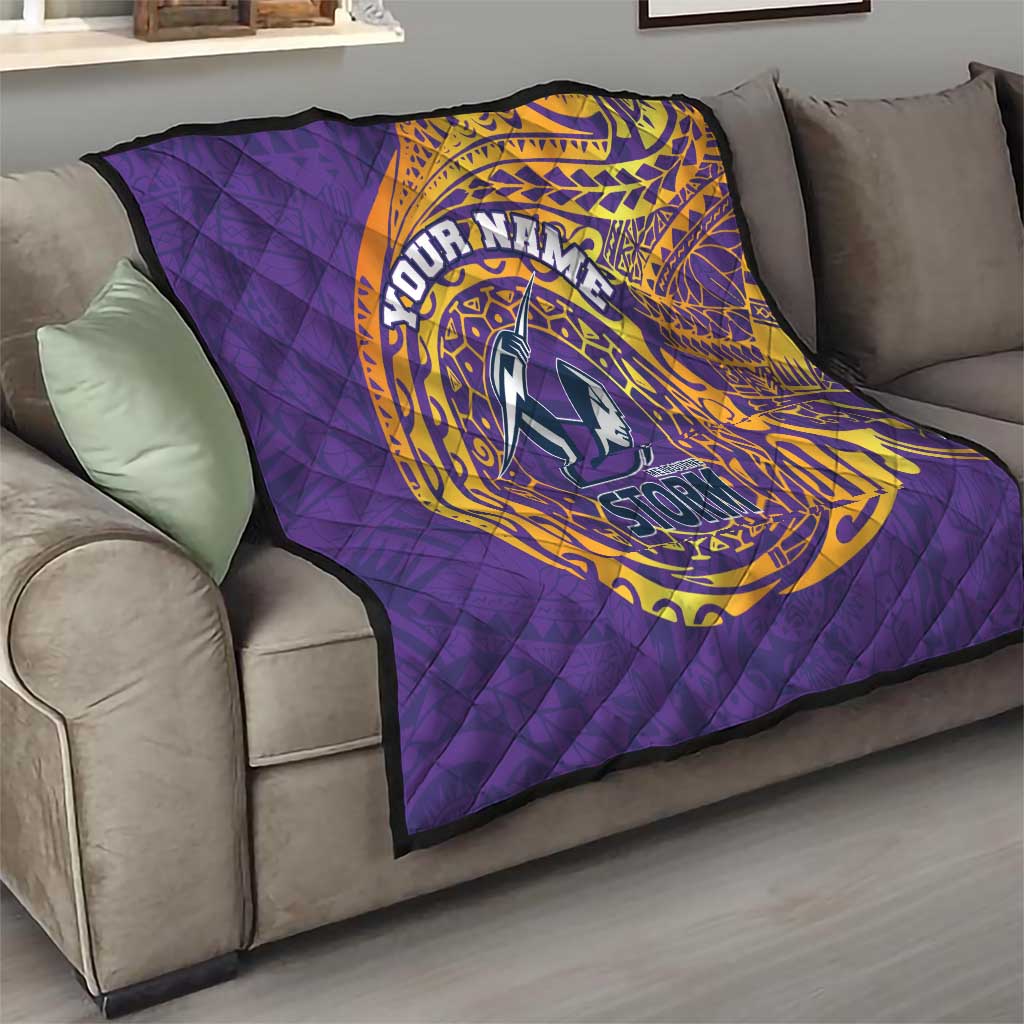 Personalized Melbourne Storm Quilt Polynesian Tribal Chest and Sleeve Tattoo