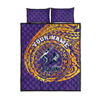 Personalized Melbourne Storm Quilt Bed Set Polynesian Tribal Chest and Sleeve Tattoo