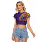 Personalized Melbourne Storm Raglan Cropped T Shirt Polynesian Tribal Chest and Sleeve Tattoo