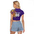 Personalized Melbourne Storm Raglan Cropped T Shirt Polynesian Tribal Chest and Sleeve Tattoo