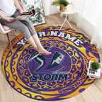 Personalized Melbourne Storm Round Carpet Polynesian Tribal Chest and Sleeve Tattoo
