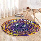 Personalized Melbourne Storm Round Carpet Polynesian Tribal Chest and Sleeve Tattoo