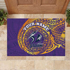 Personalized Melbourne Storm Rubber Doormat Polynesian Tribal Chest and Sleeve Tattoo