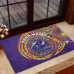 Personalized Melbourne Storm Rubber Doormat Polynesian Tribal Chest and Sleeve Tattoo