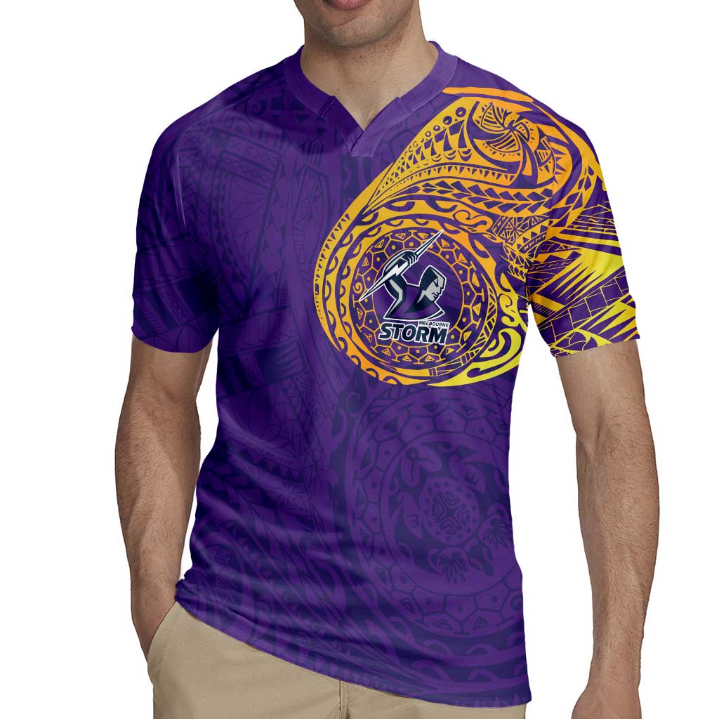 Personalized Melbourne Storm Rugby Jersey Polynesian Tribal Chest and Sleeve Tattoo