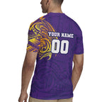 Personalized Melbourne Storm Rugby Jersey Polynesian Tribal Chest and Sleeve Tattoo