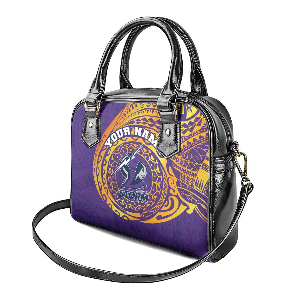 Personalized Melbourne Storm Shoulder Handbag Polynesian Tribal Chest and Sleeve Tattoo