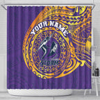 Personalized Melbourne Storm Shower Curtain Polynesian Tribal Chest and Sleeve Tattoo