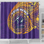 Personalized Melbourne Storm Shower Curtain Polynesian Tribal Chest and Sleeve Tattoo