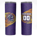 Personalized Melbourne Storm Skinny Tumbler Polynesian Tribal Chest and Sleeve Tattoo