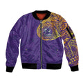 Personalized Melbourne Storm Sleeve Zip Bomber Jacket Polynesian Tribal Chest and Sleeve Tattoo