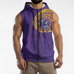 Personalized Melbourne Storm Sleeveless Zip Hoodie Polynesian Tribal Chest and Sleeve Tattoo