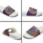 Personalized Melbourne Storm Slide Sandals Polynesian Tribal Chest and Sleeve Tattoo